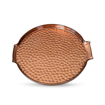 Tray/serving plate in copper/glass 23cm