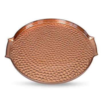 Plateau/assiette à servir en cuivre/verre 30cm