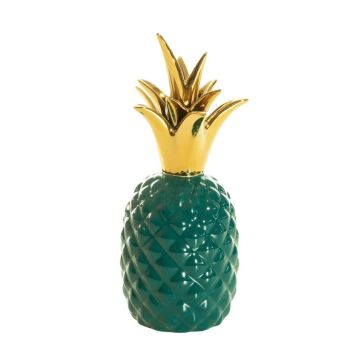 Dekoration Ananas grün/gold 22cm