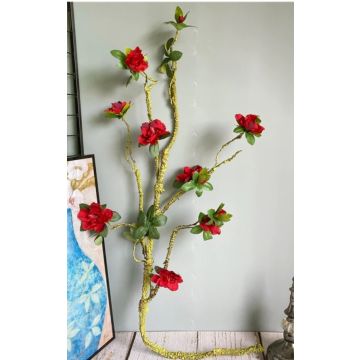 Azalea, artificial flower, azalea branch, red, 95cm