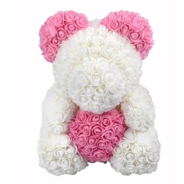 Rose bear approx. 40 cm white/pink