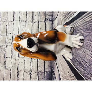 Basset Hound figurine en porcelaine 30cm