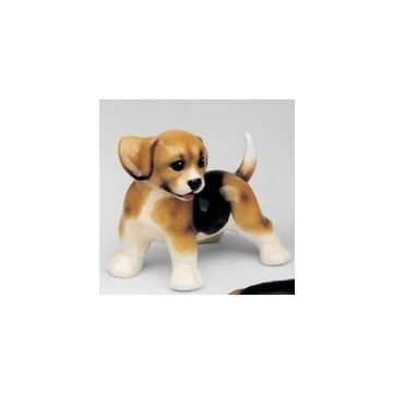 Beagle Welpe stehend Porzellanfigur 15cm