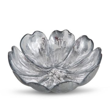 Glass bowl in silver 17cm