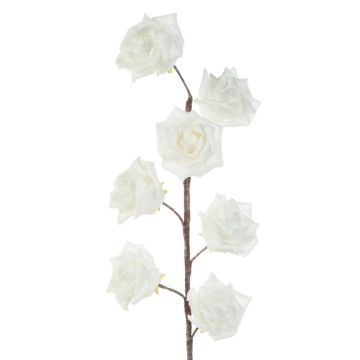 White roses artificial flower 74 cm, 7xflowers