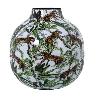 Deko Vase, Metall, 21cm, Tiger Look