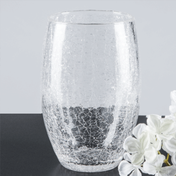 Vase en verre/vase à fleurs Craclet, Ø 135x210 mm, Glasi Hergiswil
