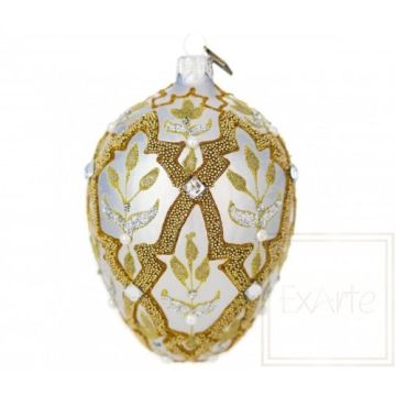 Glas Osterei Fabergé-Ei Stil 13x8cm