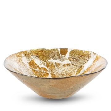 Glass bowl in gold 23cm