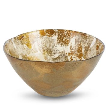 Glass bowl in gold 29cm