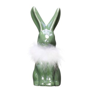 Ceramic green bunny Easter display 15cm