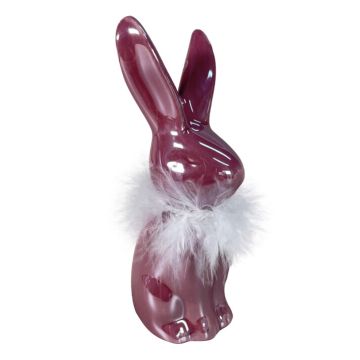 Ceramic pink rabbit Easter display 15cm