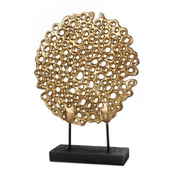 Decorative object, metal sculpture, 28x36cm, gold/brass