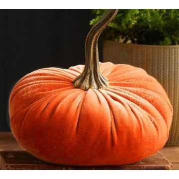Autumn decoration velvet velvet pumpkin orange 13x17cm