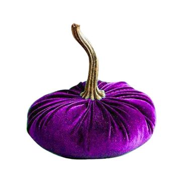 Autumn decoration velvet pumpkin 13x17cm