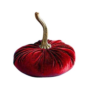 Autumn decoration velvet velvet pumpkin red 13x17cm
