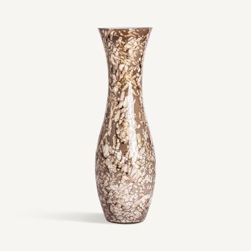 Vase en verre 22x70cm or beige