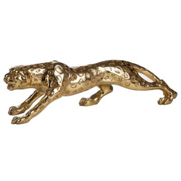 Dekoration Jaguar lauernd in gold 60x14cm