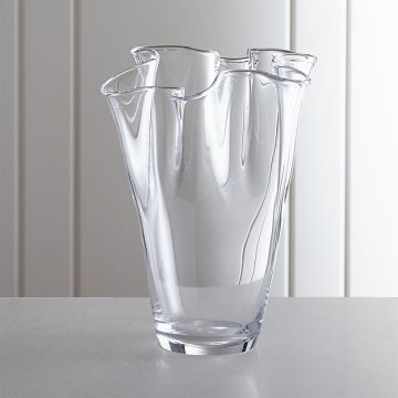 Vase en verre, 30 cm, vase de fleurs, fait à la main