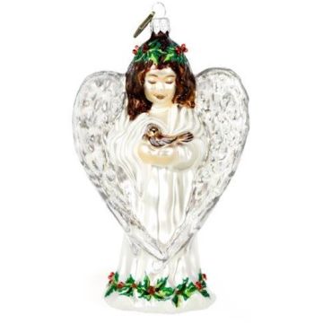 Glass angel 14cm, art Christmas decoration