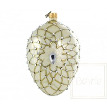 Glass Easter egg Fabergé egg style 13x8cm