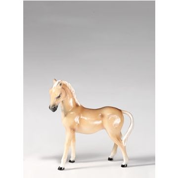 Pferd/Fohlen Porzellanfigur stehend beige ca 25cm
