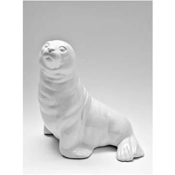 Polar seal porcelain figurine 27cm white