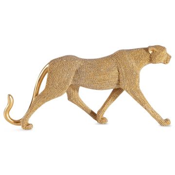 Decoration cheetah figure gold, 35x15cm