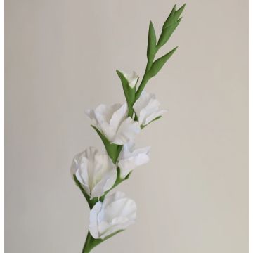 Kunst Gladiole ca.87cm, weiss, wie echt/Stück, real touch