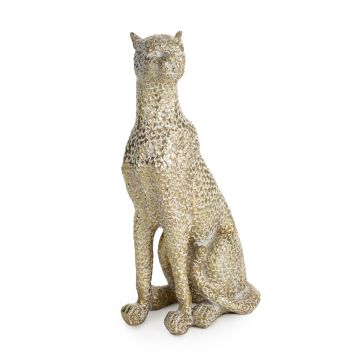Dekoration Gepard Figur champagner 12X8X24cm