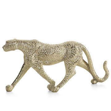 Decoration cheetah figure champagne, 35x15cm