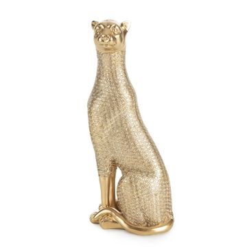 Decoration cheetah figure gold 12X8X26cm