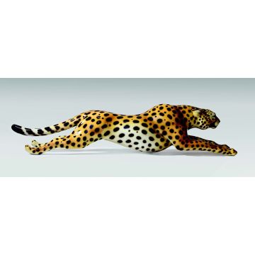 Cheetah in gallop 87x20cm black matt, nose in gold (photo follows)