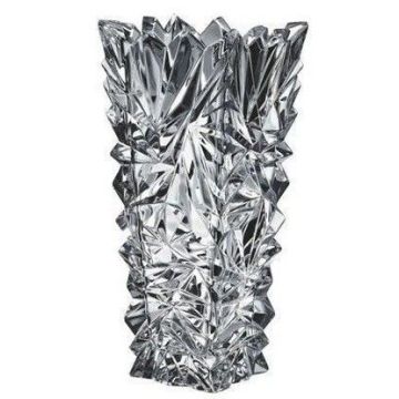 "Glacier" vase en cristal, 30.5cm, cristal massif de Bohème, vase à fleurs, Bohemia