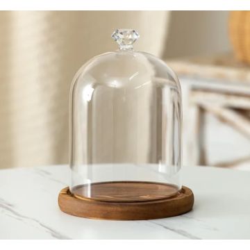 Glass bell jar 16x11cm with diamond