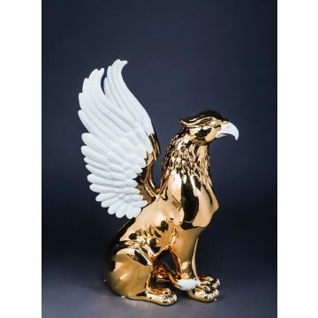 Griffin shiny gold with mother-of-pearl eyes 30x40x66cm