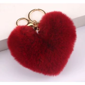 Plüschherz, Schlüsselanhänger, Handtaschen-Anhänger 9cm wein rot