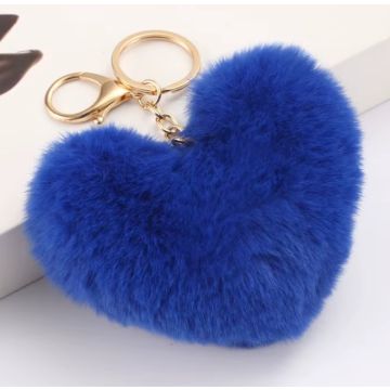 Plüschherz, Schlüsselanhänger, Handtaschen-Anhänger 9cm blau