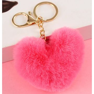 Plüschherz, Schlüsselanhänger, Handtaschen-Anhänger 9cm rosa-pink