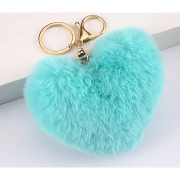 Plüschherz, Schlüsselanhänger, Handtaschen-Anhänger 9cm türkis