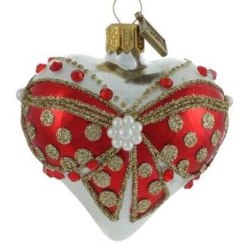 Cœur en verre style Fabergé 7x5cm, décoration de Noël
