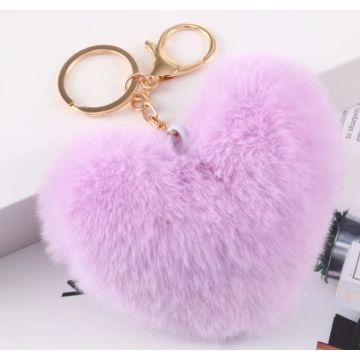 Plüschherz, Schlüsselanhänger, Handtaschen-Anhänger 9cm lila