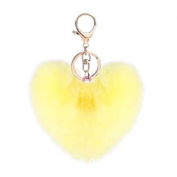 Plüschherz, Schlüsselanhänger, Handtaschen-Anhänger 9cm gelb