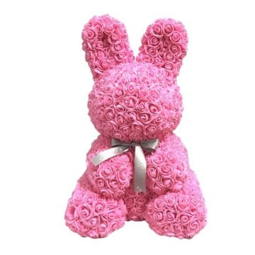 Rose bunny approx. 45cm pink with bow