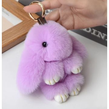 Plüschhase, Schlüsselanhänger, Handtaschen-Anhänger 12cm lila