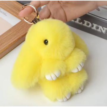 Plüschhase, Schlüsselanhänger, Handtaschen-Anhänger 12cm gelb