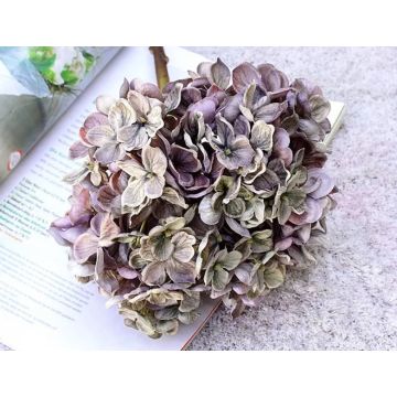 Hydrangea vintage artificial flower purple natural look 34cm