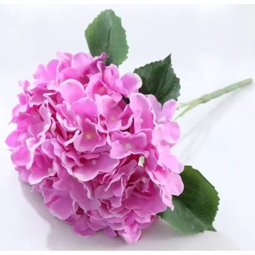 Grosse Hortensie Kunstblume dunkel rosa natürlicher Look 33cm synthetische Baumwolle