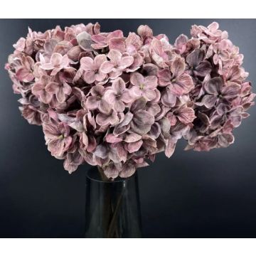 Hortensia fleur artificielle lilas look naturel 34cm