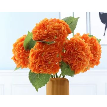 Hortensie Kunstblume orange wie echt 53cm